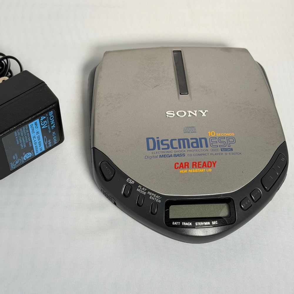 Sony Discman CD Player Silver D-E307CK ESP Mega Bass Car Ready